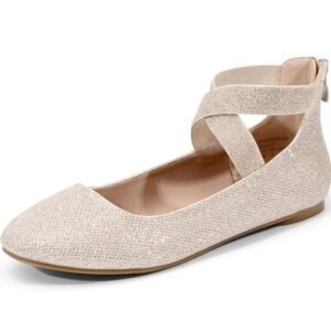 dream pairs women's comfortable fashion elastic ankle straps flats shoes