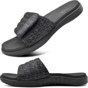 oncai mens slide sandals open toe athletic adjustable straps orthotic